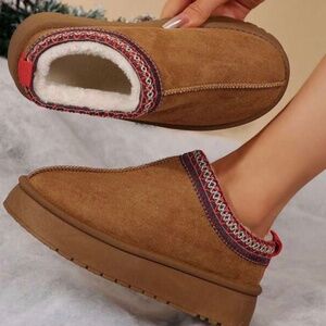 Women's Platform Mini Boots Slippers For Women Suede Short Ankle Non-Slip Platfo